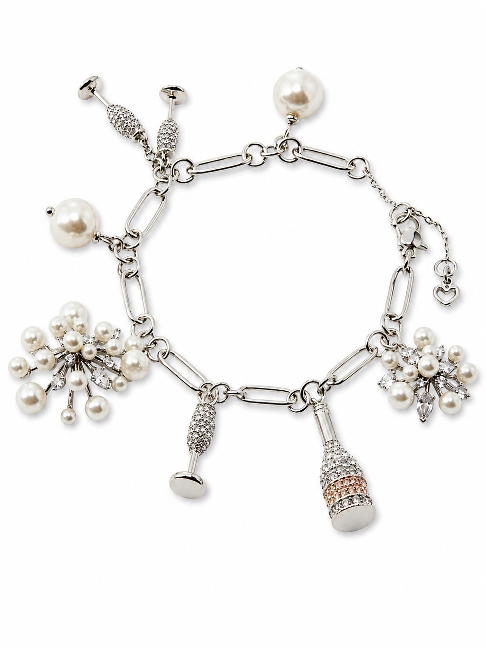 Kate Spade Cheers To That Charm Bracelet in Silver